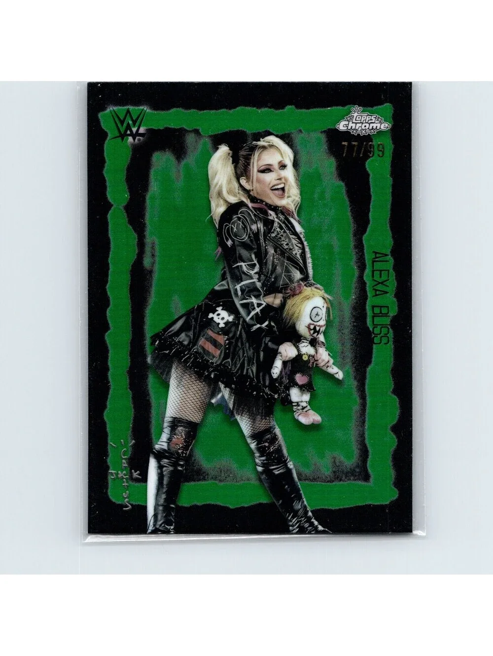 2025 Topps Chrome WWE x Cactus Jack Alexa Bliss #FVF-2 Festival Fury Green #/99